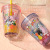 A BA Dad Internet Celebrity Summer Ice Glass Plastic Cup Cute Children Cup Cup with Straw Gift Customized Water Cup