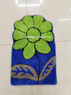 New TPR bottom flocking jacquard floor mat Sunflower foot flower door mat flocking flower floor mat flower shaped mat