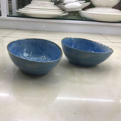 Hotel/household ceramic gradient irregular bowl