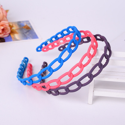 Foreign trade hot environmental rubber frosting plastic hair hoop simple versatile creative lock face headband manufacturers direct sale