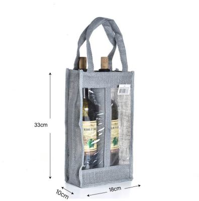 [Jute wine bag] Environment-friendly red wine coarse hemp tote bag natural tea gift box linen wine bag can be customized