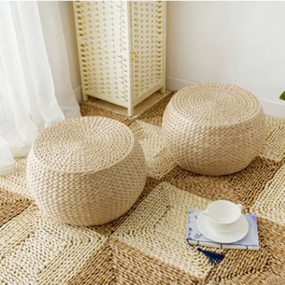 Factory direct selling handmade woven circular sitting pier mat tatami mat natural papyri meditation bay window mat