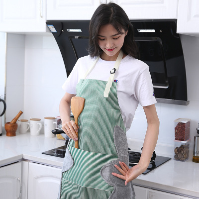 Multifunctional kitchen waterproof wipe hand apron household adjustable thickened apron daily oil-proof garment apron customization