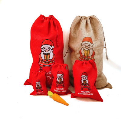 Christmas Environment-friendly Jute bag Jute rope bag coffee bag Customizable