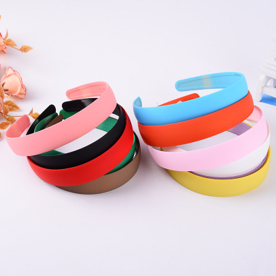 The new Korean version of the sugar fruit color 25mm wide edge plastic head hoop fashion joker simple hair hoop manufacturers wholesale