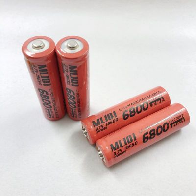 Lithium battery 18650 Lithium battery New (red)3.7V orange /flat head electric fan power supply battery wholesale
