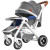 Baby stroller can sit or lie in a portable folding four-wheel shock absorbent baby stroller