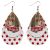 Valentine's Day Car Love Double Layer Water Drop Earrings Leather PU Christmas Plaid DIY Amazon Cross Border