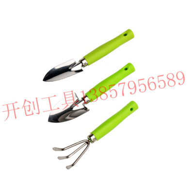 Stainless steel gardening tools three-piece gardening tools set small spade spade spade rake potted earthenware planting