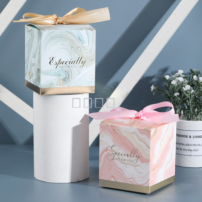 Wholesale Customized European Marble Texture Candy Packaging Gift Box Candy Box Paper Box