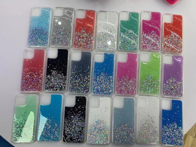 Flash powder drip gel mobile phone case