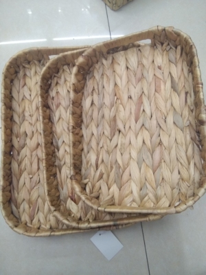 Hand-Woven Gourd Grass Shallow Plate