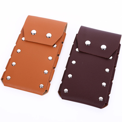 New waist man vertical mobile phone bag thin fashion rivet bag foreign trade lady versatile mobile phone bag manufacturers wholesale