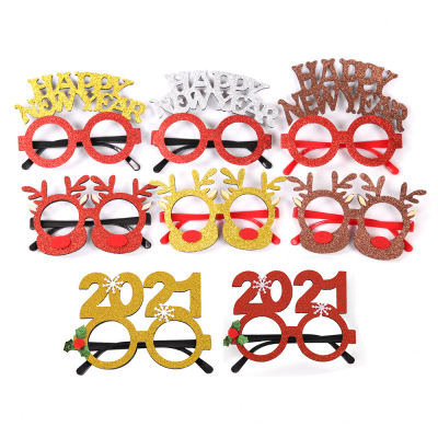 New Christmas decorations Christmas glasses frame cartoon stereoscopic glasses adult children holiday dress up