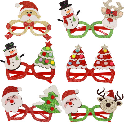 New Christmas cartoon decorative glasses for Christmas party decorations for children and adults