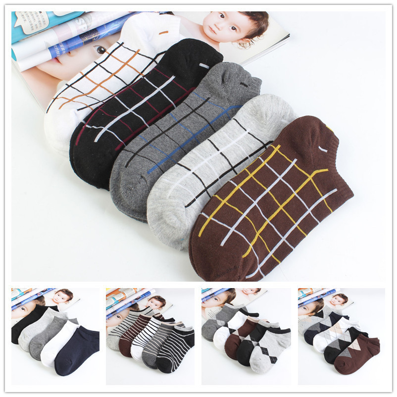 a variety of optional spring and summer men‘s socks sweat-absorbent plaid casual cotton boat socks foreign trade cotton manufacturers wholesale