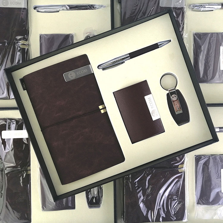 记事本套装 名片盒礼品 会议礼品定制皮笔+钥匙扣+笔记本礼品套装