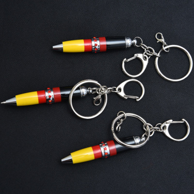 Cute mini portable metal ballpoint pen keychain ballpoint pen wriggle sign pen promotional advertising gift pen