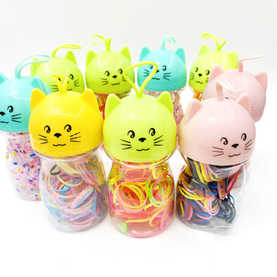 Korean Style Rubber Band Girls' Hairband for Tying up Hair Cute Forest Kitten Storage Box Disposable Hair Rope