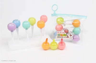 Tianfu cute imitation lollipop highlighter mini color student office marking pen 6 sets