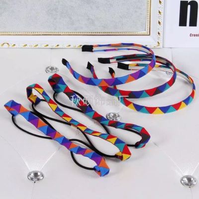  simple contrast color matching color manual lovely triangular hair band hair band hair band hair accessories [37]
