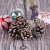 Christmas decorations with natural, real pinecones Christmas tree ornaments with white brim pinecones