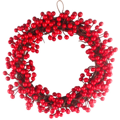 Imitation berries decorated garlands red fruit garlands wall door hanging Christmas decorations