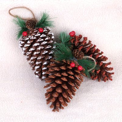 Christmas decorations a variety of powdered natural pine cone Christmas tree ornaments