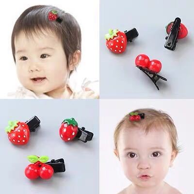 Korean children's Red cherry fruit hairpins with cute little clips on the side Princess baby Tiara [28]