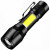 Yihu 513 small hand flashlight with pen holder COB+XPE bead flashlight with USB charging retractable zoom flashlight with strong light