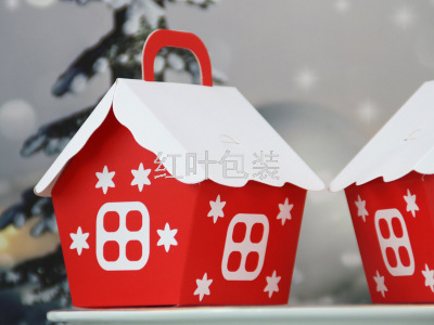 Wholesale Customized European Christmas House Candy Packaging Gift Box Paper Box