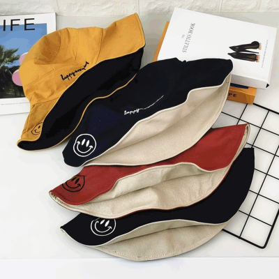 Web celebrity double-faced fisherman hat  versatile basin hat summer sun block sun hat with wind rope cotton hemp hat