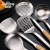 Kitchen Stainless Steel Kitchenware Set Customizable Gift Packing Household Kitchenware Wooden Handle Stainless Steel Shovel Five-Piece Set