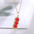 Quick hot style green bean pendant white chalcedony silver high ice red rose agate bean Mosaic factory direct sale