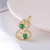 European and American gold plated gourd woman full of zirconium red green bayagate pendant exquisite Ins versatile accessories origin