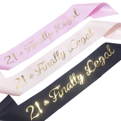 Amazon Is Dedicated to the New Single-Layer Satin Bronzing 21-Year-Old Birthday Party Shoulder Strap Ceremonial Belt