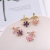 2020 creative female Korean version of fashion temperament set diamond jewelry double C flower shape simple literary pendant manufacturer supply
