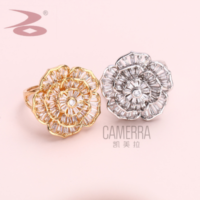Hot Sale Year New Atmosphere Luxury Zircon Rose Shape Ring Goddess Temperament Temperament Personalized Bracelet