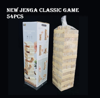 Jenga Classic Game Wooden Blocks 54 Pieces Hardwood Block Organizer Stacking Tower Game for Wedding Graduation