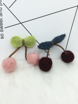 Korean version fashion wool cherry accessories Headwear hair accessories clothing [75]