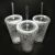 New ice LED light double straw cup crushed Ice double juice cup LED summer sales