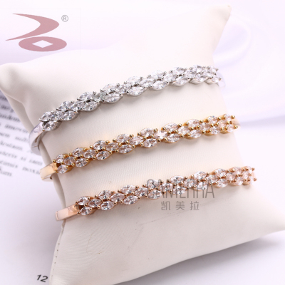 Wheat a Shape Rhinestones wei xiang Lady Bracelet Ring Set ri han ban Minimalist Silver Rose Golden & Three Colors