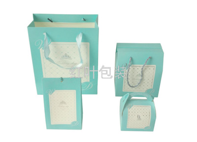 Wholesale Customized European Tiffany Blue Hot Silver Candy Packaging Gift Box + Gift Bag Wedding Series