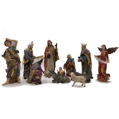 High quality resin birth set is used for Christian interior decoration and Christmas gift stock
