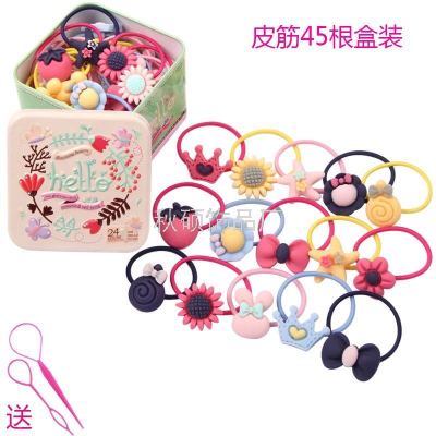 Children cute hair string Finger rubber band does not hurt hair small rubber band Baby hair string sweet headpiece [128]