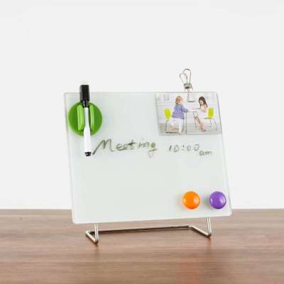 Desktop Magnetic Tempered Glass Whiteboard Office Explosion-Proof Glass Whiteboard Message Note Portable Glass Whiteboard