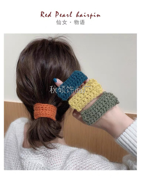 Simple wool cord female leather sleeve temperament Autumn winter rubber band female hair ring [166]