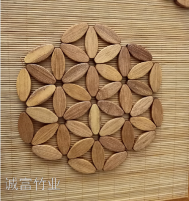 Pure natural green square egg rectangular bamboo place mat bamboo bowl mat bamboo plate mat bamboo pot mat