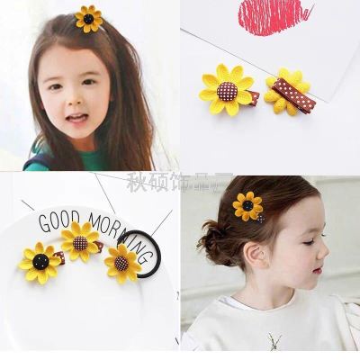 Rubber band headstring Korean small, fresh, simple, sweet mori female head flower sunflower hairpin ornament [153]