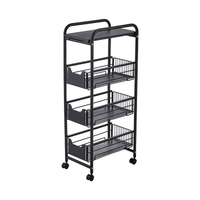 Kitchen shelf falls to the ground multi-layer can pull out drawer type shelf kitchen refrigerator clamps to be able to move small cart